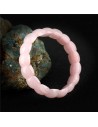 Bracelet quartz rose pierres ovales larges
