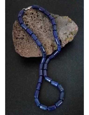 Collier lapis-lazuli cubique