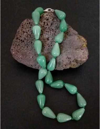 Collier aventurine pierres coniques larges