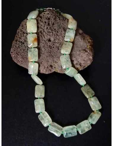 Collier prehnite pierres rectangles