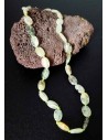 Collier prehnite pierres ovales allongées