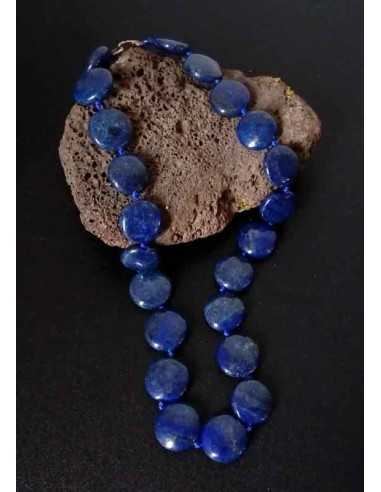 Collier lapis-lazuli pierres rondes