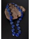 Collier lapis-lazuli pierres rondes