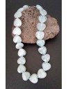 Collier aigue-marine pierres taillées coeurs