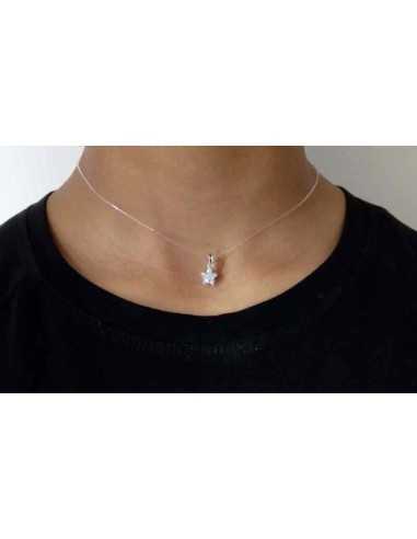 Collier transparent pendentif étoile fantaisie zirconium