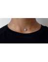 Collier transparent pendentif perle strass