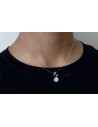 Collier transparent pendentif boucle et zirconium