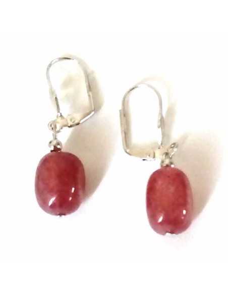 Boucles d'oreilles quartz rose lavande 1.5 cm