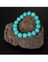 Bracelet turquoise reconstituée pierres rondes 12 mm