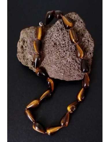 Collier oeil de tigre pierres coniques