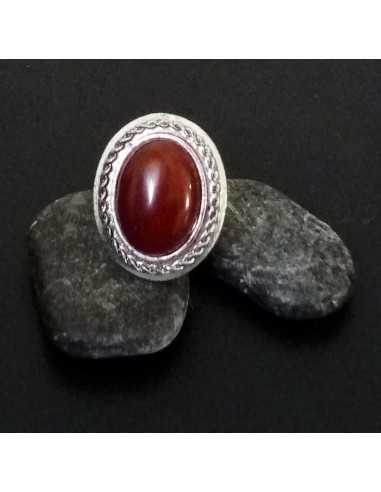 Bague cornaline ovale ajustable