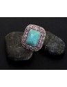 Bague turquoise carrée taille réglable