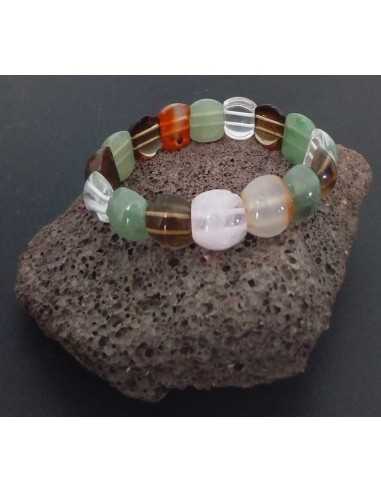 Bracelet pierres naturelles mélange forme arrondie