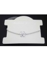 Bracelet fin ajustable pendentif fleur et zirconiums