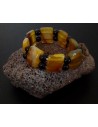 Bracelet pierre agate bicolore jaune et noir
