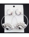 Boucles d'oreilles créoles pendantes & perles