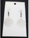 Boucles d'oreilles pendantes motif fleur de vie acier inoxydable