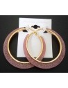 Boucles d'oreilles créoles fantaisie pailletées divers couleurs