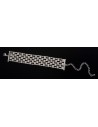 Bracelet manchette strass souple motif damier pour soirée