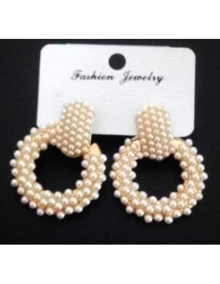 Boucles d'oreilles perles anneaux pendantes