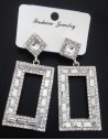 Boucles d'oreilles strass pendantes rectangles pour soirée