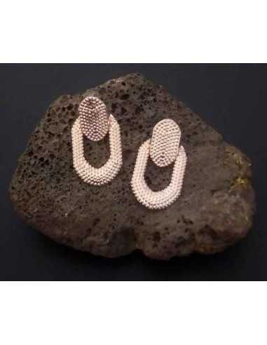 Boucles d'oreilles pendantes géométriques motif martelé