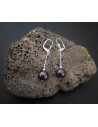 Boucles d'oreilles grenat boules pendantes 4 cm