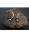 Boucles d'oreilles pendantes hématites pierre naturelle 3 cm