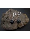 Boucles d'oreilles onyx boules pendantes