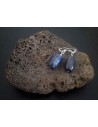 Boucles d'oreilles lapis-lazuli tambour 2.5 cm