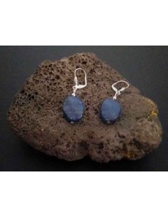 Boucles d'oreilles lapis-lazuli ovales 2 cm