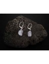 Boucles d'oreilles quartz rose pierres cubiques