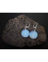 Boucles d'oreilles pierre de lune rondes plates 2 cm