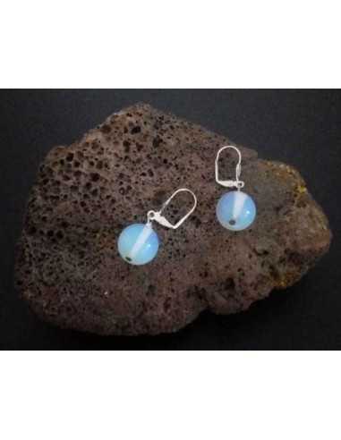 Boucles d'oreilles opale pierre boules 10 mm
