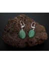 Boucles d'oreilles aventurine ovales 2 cm