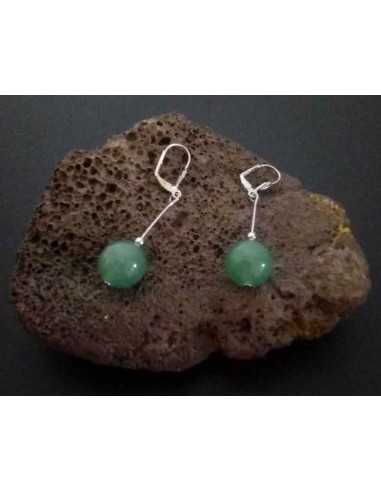 Boucles d'oreilles aventurine boules pendantes