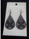 Boucles d'oreilles gouttes martelées motifs fleurs orientales