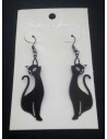 Boucles d'oreilles pendantes motif chat