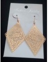 Boucles d'oreilles losange fleurs et motifs fantaisie