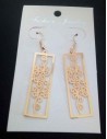 Boucles d'oreilles rectangles motif fleur