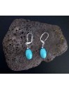 Boucles d'oreilles fantaisie turquoise reconstituée 1.5 cm