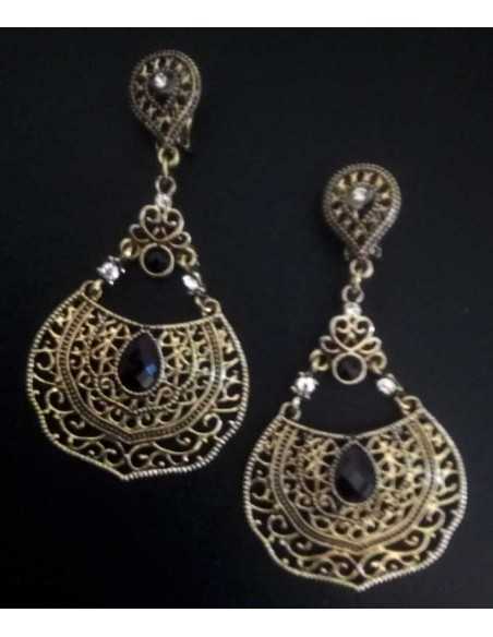 Boucles d'oreilles clips Hindies orientales en métal vieilli