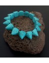Bracelet turquoise de synthèse à perles pointues