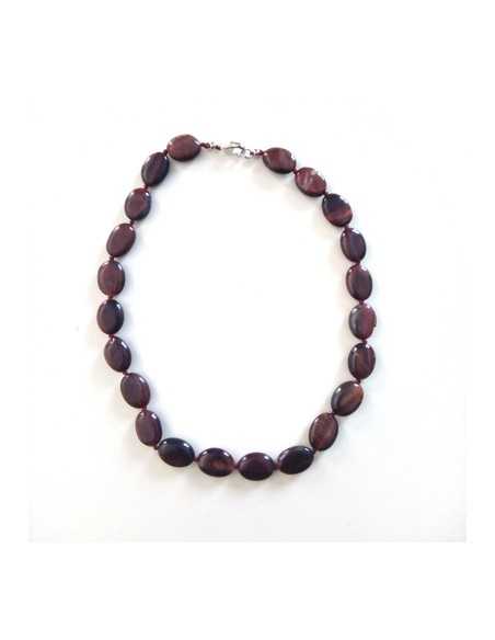 Collier oeil de boeuf ovale pierre naturelle