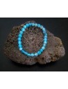 Bracelet agate bleue pierres boules facettées 5 mm