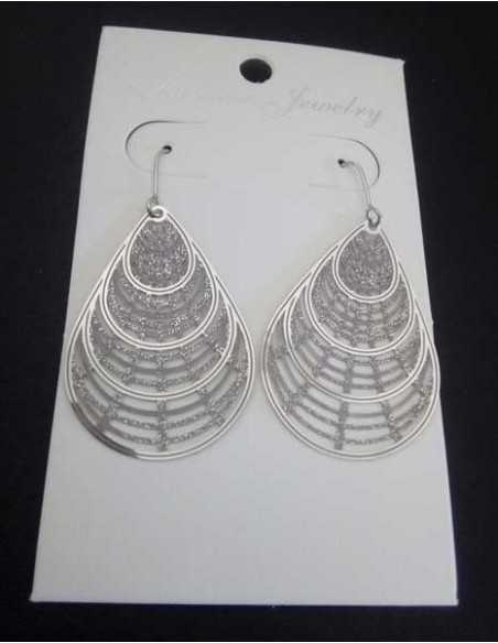 Boucles d'oreilles acier inoxydable gouttes fantaisie 4 cm