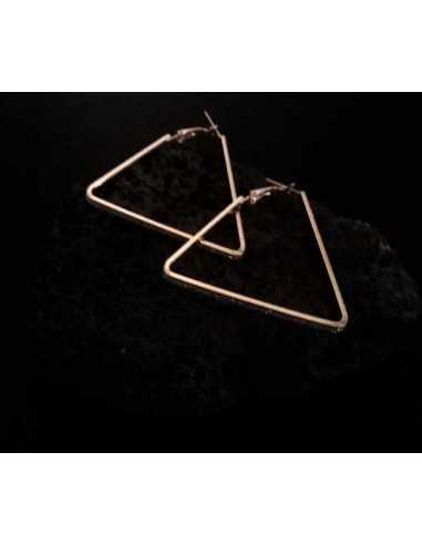 Boucles d'oreilles créoles pailletées géométriques triangles 4 cm