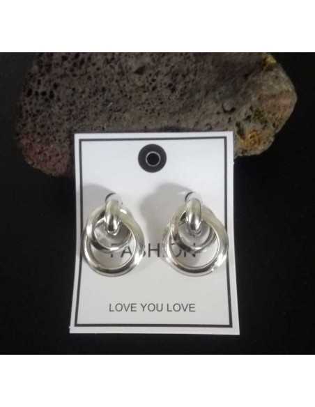 Boucles d'oreilles doubles anneaux design 3 cm