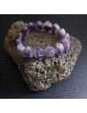 Bracelet améthyste pierre naturelle perles taillées dentelées