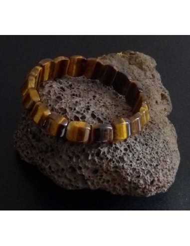 Bracelet oeil de tigre pierre carrées tendance